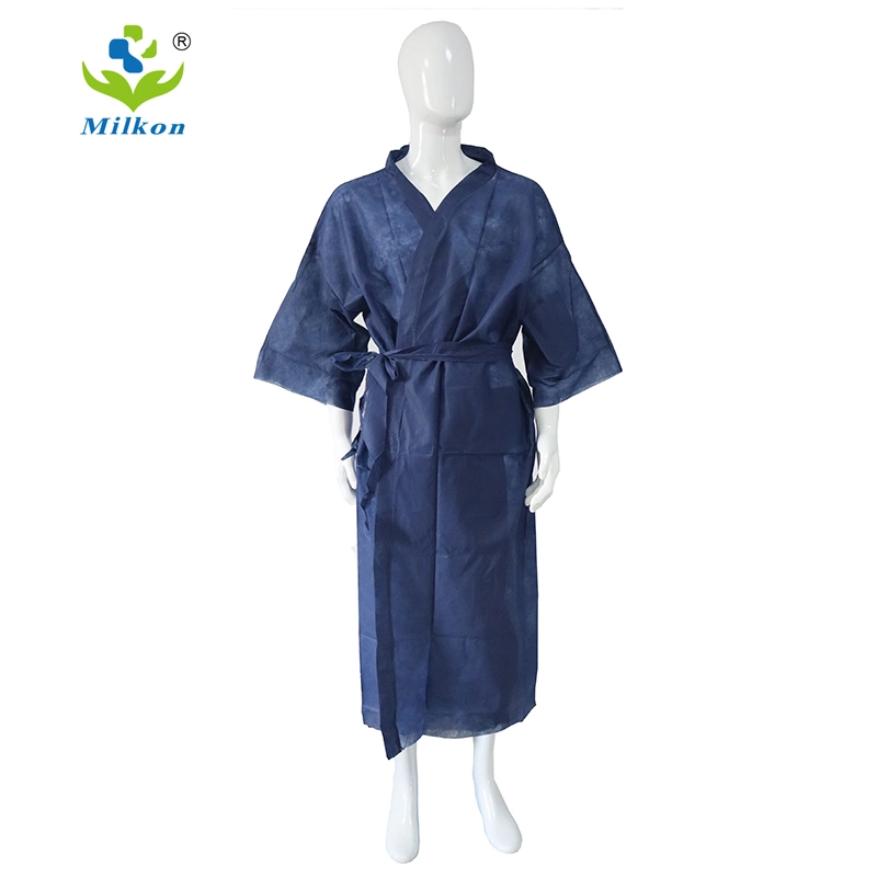 Wholesale Black Disposable Nonwoven Kimono Robe Disposable Massage Kimonos Disposable Kimono for SPA Wear