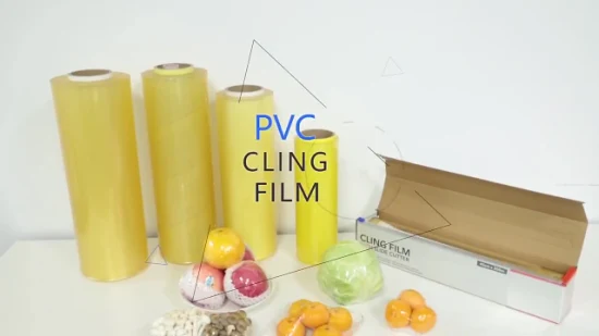 Pellicola estensibile in plastica PVC per alimenti, pellicola trasparente in PVC per alimenti